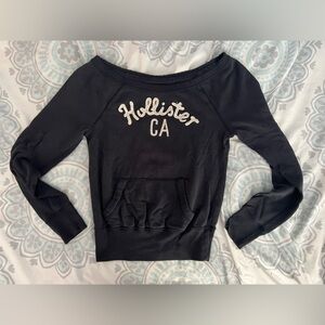 Hollister navy blue Hoodie with White Logo HOLLISTER CA size XS